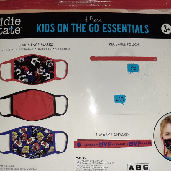 6 BOYS FACE MASKS AND 2 LANYARDS SETS - Picture 3 of 3